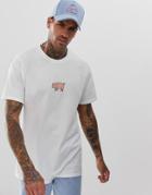 New Love Club Embroidered Pig T-shirt In Oversized - White