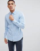 Moss London Extra Slim Smart Shirt In Gingham Check - Blue