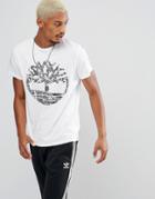 Timberland Scratch Tree Logo T-shirt In White - White