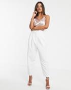 Asos Design Extreme Tapered 80s Pants In White - White