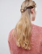 Asos Design Sleek Open Circle Barette Hair Clip In Rose Gold - Copper