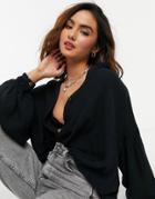Free People Rockaway Shirt-black