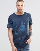Nudie Loose T-shirt Furushiki Indigo Blocks In Navy - Navy