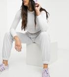 Topshop Tall Sweatpants In Gray Marl-grey