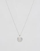 Chained & Able Old English Mini Medallion Necklace In Silver - Silver