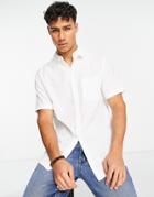 Brave Soul Short Sleeve Pocket Shirt In White
