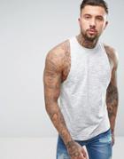 Asos Sleeveless T-shirt In Inject Fabric With Racer Back - Gray