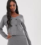 Fashion Union Tall Double Breasted Cardigan Two-piece - Gray