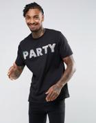 Asos T-shirt With Party Brushed Rainbow Sequin Design - Black