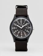 Timex Mk1 Aluminium Watch In Black Nylon Strap/black Dial - Black