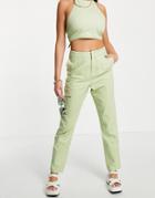 Asos Design Slim Peg Pants Set In Apple Green