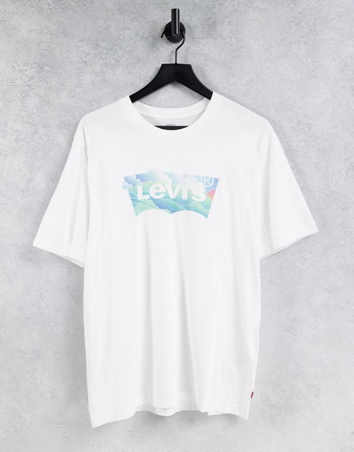 Levi's T-shirt In White With Large Batwing Print Logo