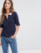 Only Polo Shirt With Contrast Collar - Navy