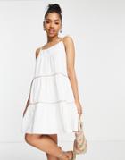 Urban Threads Beach Trapeze Dress In White