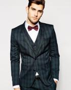 Selected Light Plaid Jacket In Skinny Fit - Green