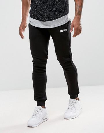 Defend London Joggers In Black Skinny Fit - Black