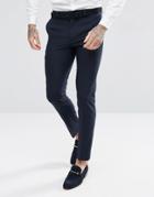 Harry Brown Plain Navy Skinny Tuxedo Suit Pants - Navy