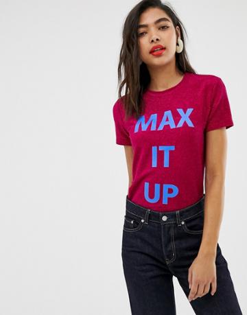 Max & Co Glitter Max It Up T-shirt - Pink