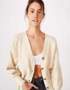 Cotton: On Button Down Cardigan In Off-white