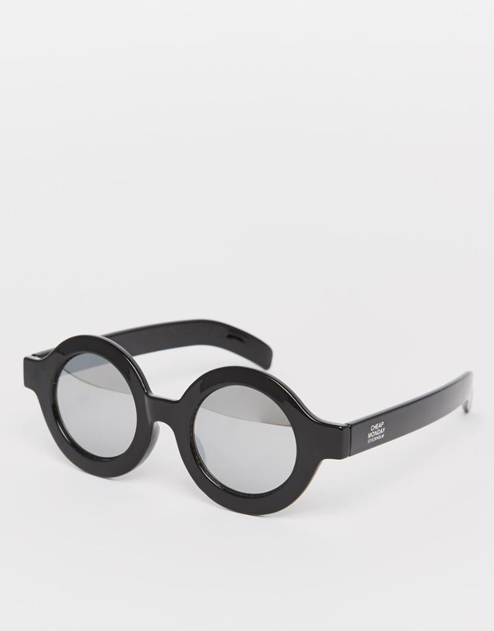 Cheap Monday Moon Round Sunglasses - Black