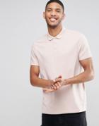 Asos Pique Polo In Skater Fit In Pink - Pink