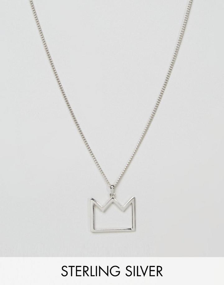 Serge De Nimes Crown Symbol Pendant Necklace In Solid Silver English H