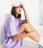 Collusion Organic Cotton Mini T-shirt Dress-purple