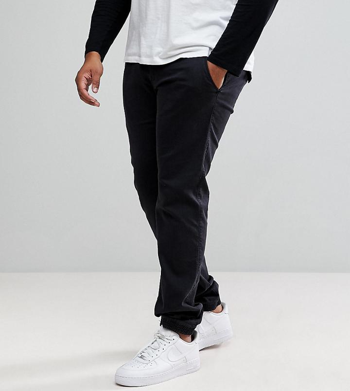 Replika Plus Cuffed Chino With Stretch - Black