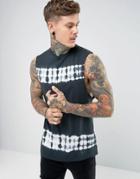 Asos Sleeveless T-shirt With Batik Tie Dye Stripes - Gray