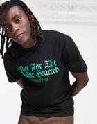 Asos Design Relaxed T-shirt In Black With Grunge Text Front Print