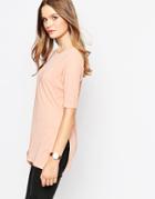 Asos Tunic Top In Crepe With Splits - Cosmetic