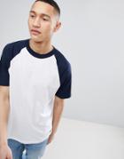 Mango Man Raglan T-shirt In Navy - Navy