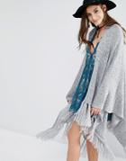 Jen's Pirate Booty Shawl Poncho - Gray