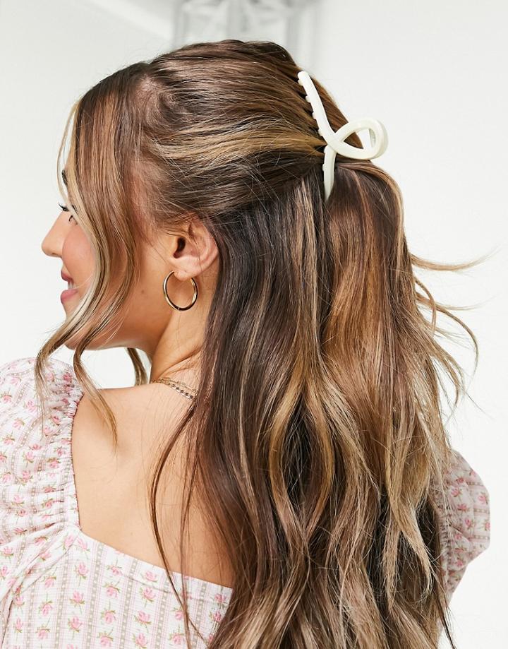 My Accessories Twist Hair Claw In White Resin
