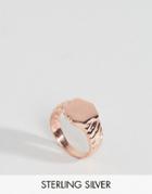 Asos Rose Gold Plated Sterling Silver Sovereign Ring - Copper