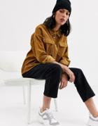 Monki Oversized Cord Shirt With Pockets In Mustard