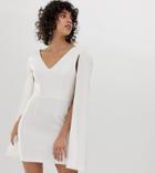 River Island Cape Mini Dress In Ivory - White