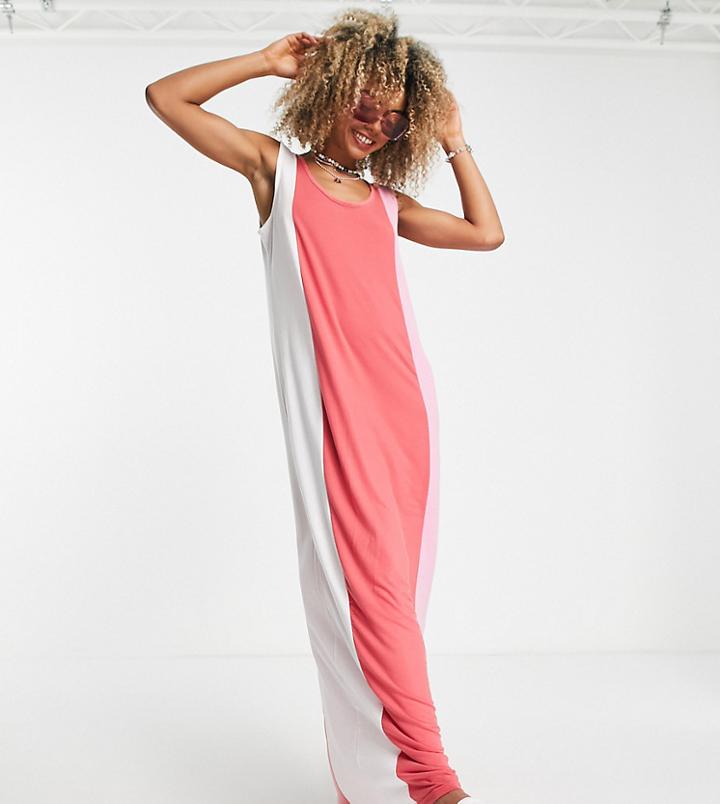 Daisy Street Maxi Dress In Summer Color Block-multi