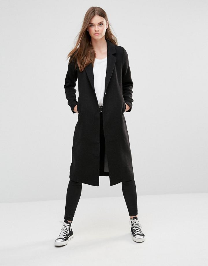 Only Maxi Long Wool Coat - Black