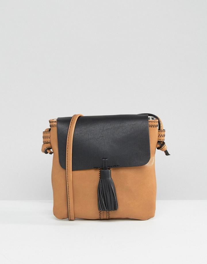 Gracie Roberts Tassel Detail Cross Body Bag - Tan