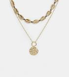 River Island Layered Necklace With Shell Detail In Gold - Gold