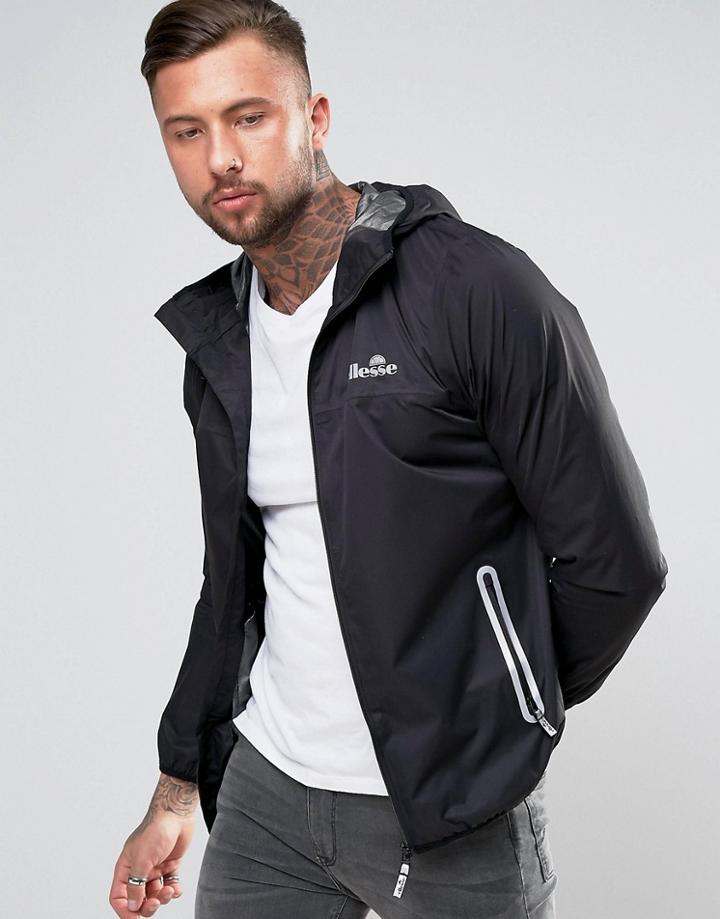 Ellesse Lightweight Jacket With Reflective Logo - Black