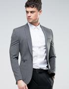 Asos Super Skinny Fashion Blazer In Charcoal - Gray