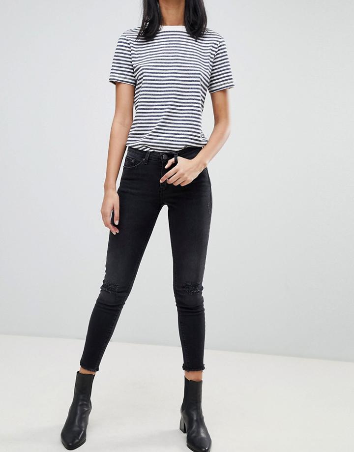 Blend She Sal Cropped Skinny Jeans-black
