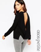 Asos Petite Sweater With Back Detail - Black