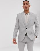 Selected Homme Slim Suit Jacket In Sand Linen Stretch-beige