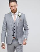 Harry Brown Winter Wedding Charcoal Tonal Skinny Fit Suit Jacket - Gray