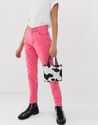 Dr Denim Nora High Rise Mom Jean In Pink