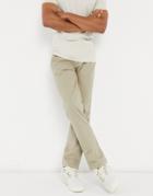 Selected Homme Straight Fit Chino With Organic Cotton In Stone-neutral