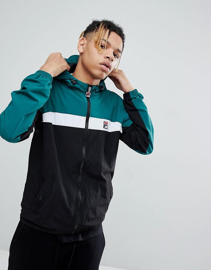 Fila Vintage Lightweight Block Jacket In Black - Black